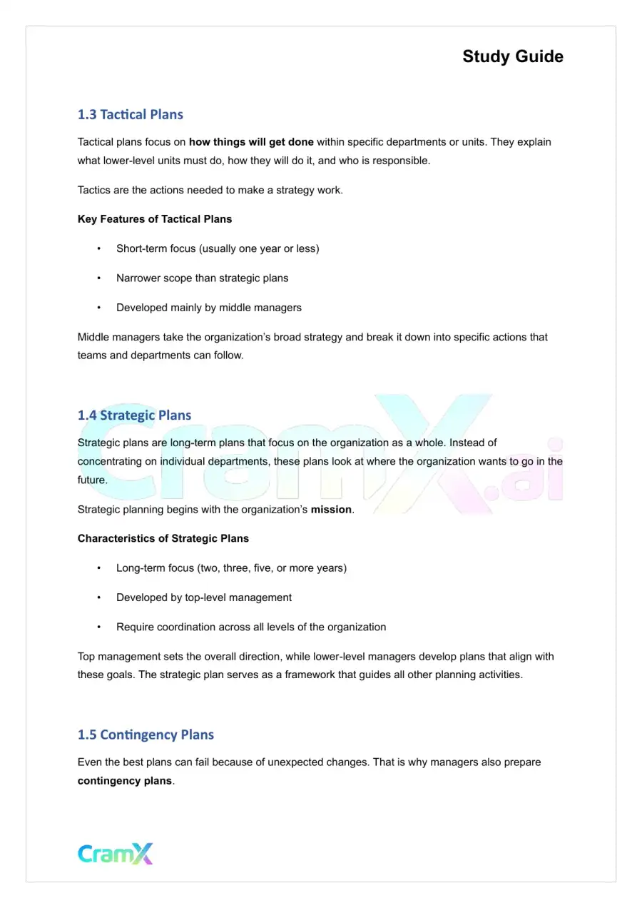 Principles of Management - Organizational Planning, page 3