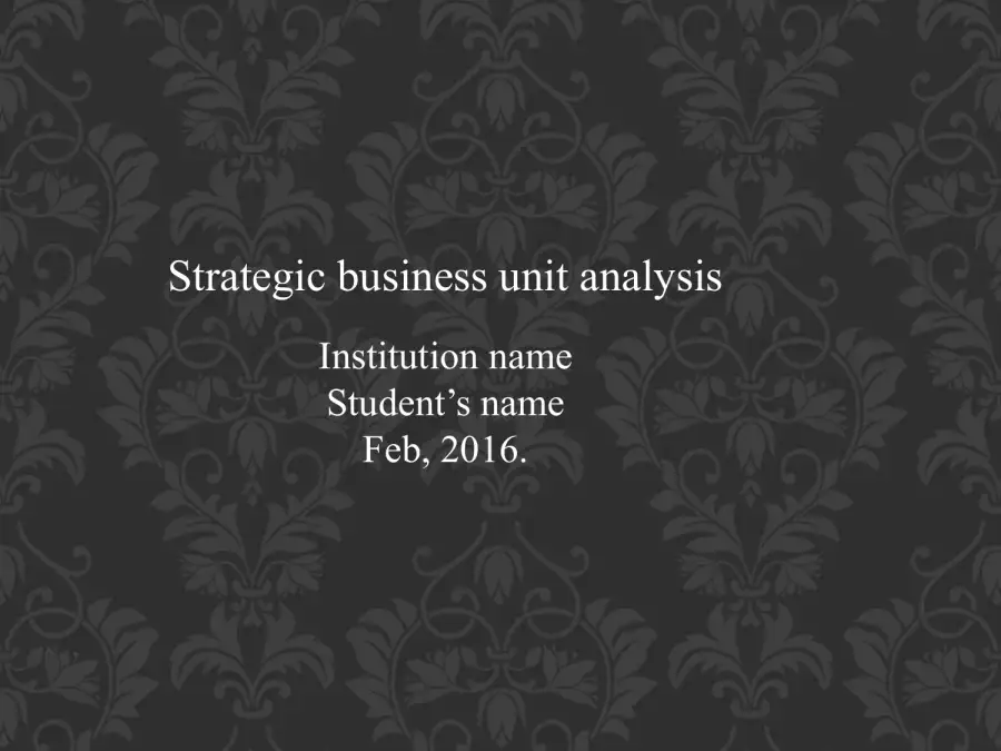 A Harvey-Davidson Feasibility Study - Strategic Business Unit Analysis, page 2