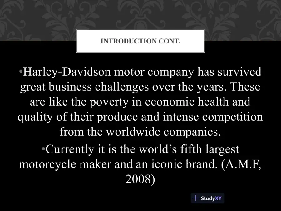 A Harvey-Davidson Feasibility Study - Strategic Business Unit Analysis, page 6