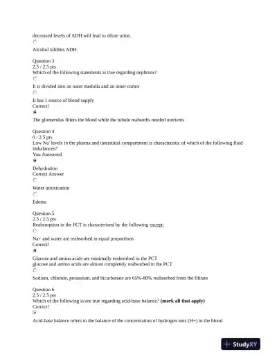 NURS231 Portage Learning Pathophysiology Module Exam 8 With Answers (26 Solved Questions) - Page 3 preview image
