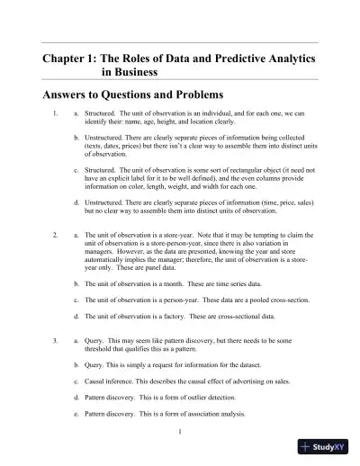 Solution Manual For Predictive Analytics for Business Strategy , 1st Edition - Page 1 preview image