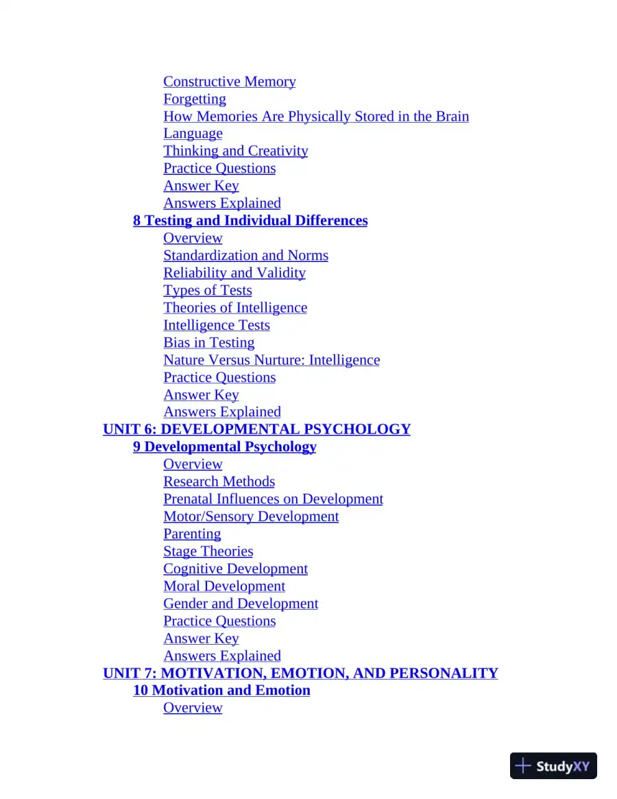 AP Psychology Premium, 2022-2023: 6 Practice Tests + Comprehensive Review (2022), page 10