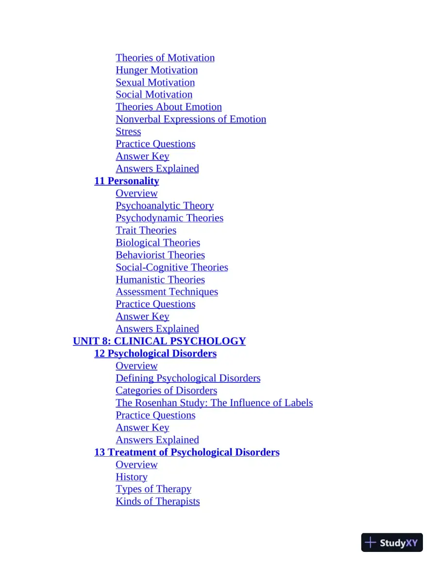 AP Psychology Premium, 2022-2023: 6 Practice Tests + Comprehensive Review (2022), page 11