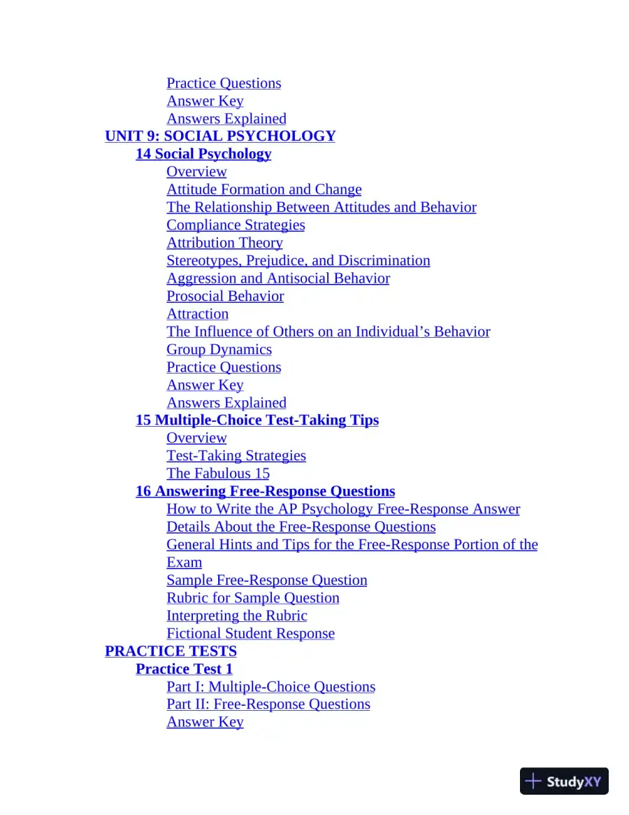 AP Psychology Premium, 2022-2023: 6 Practice Tests + Comprehensive Review (2022), page 12