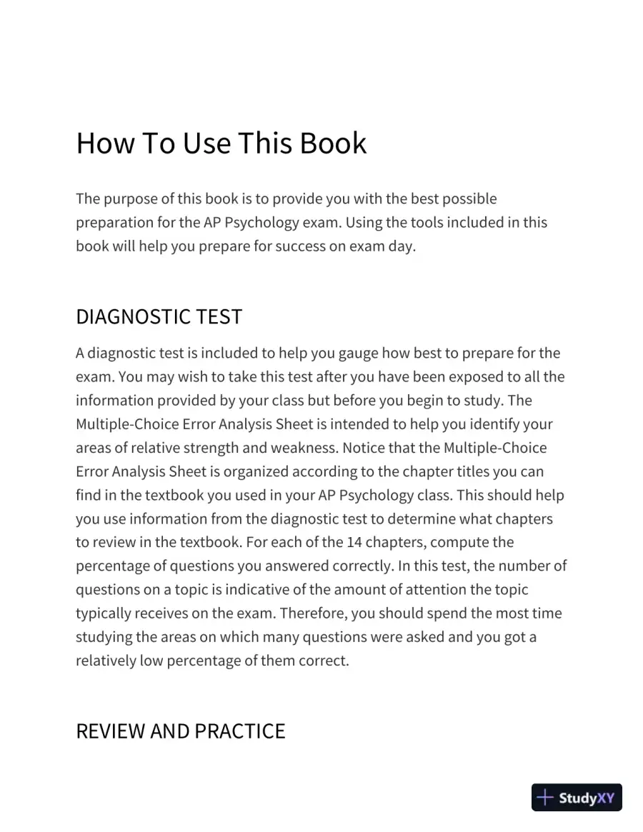 AP Psychology Premium, 2022-2023: 6 Practice Tests + Comprehensive Review (2022), page 14