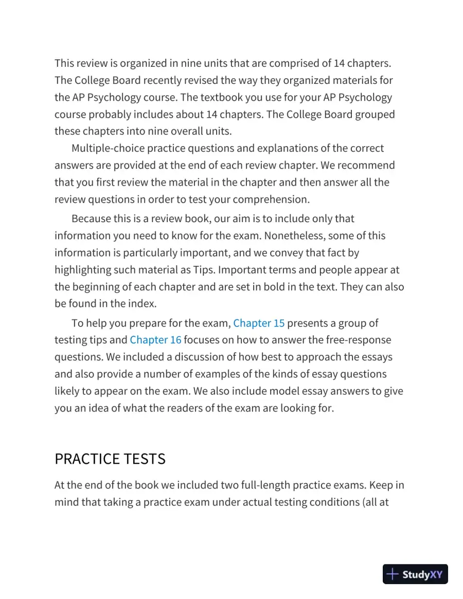 AP Psychology Premium, 2022-2023: 6 Practice Tests + Comprehensive Review (2022), page 15