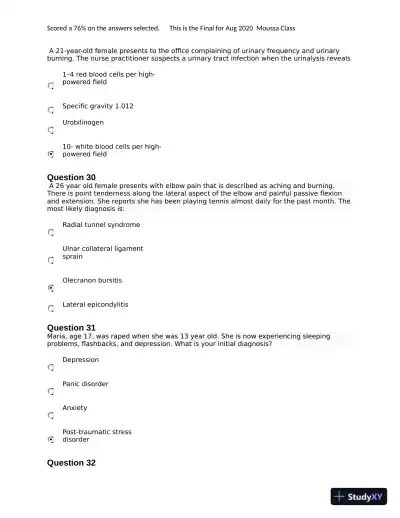 NURS6531 Final Exam with Answers (101 Solved Questions) - Page 11 preview image