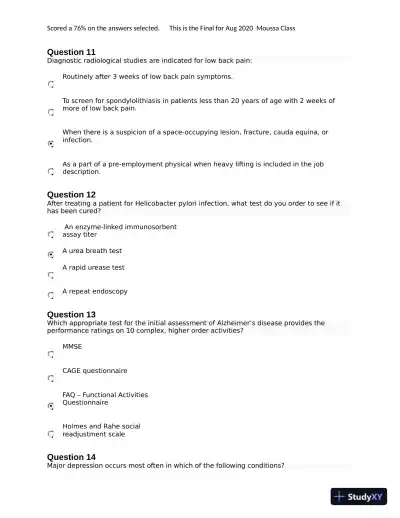 NURS6531 Final Exam with Answers (101 Solved Questions) - Page 5 preview image