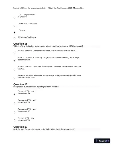 NURS6531 Final Exam with Answers (101 Solved Questions) - Page 6 preview image