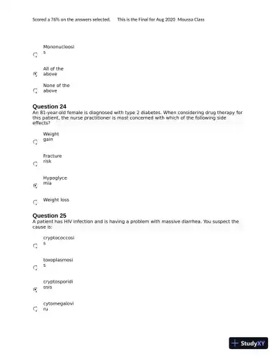 NURS6531 Final Exam with Answers (101 Solved Questions) - Page 9 preview image