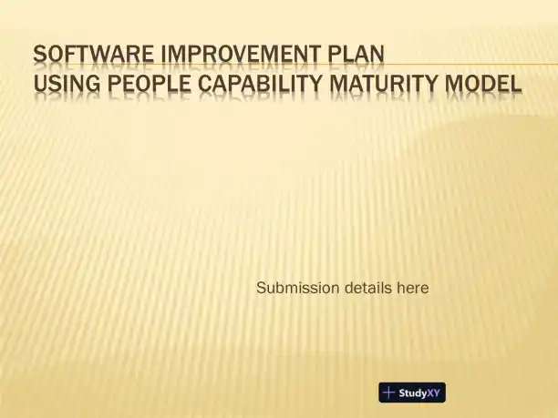 Software Improvement Plan Using People Capability Maturity Model - Page 1 preview image