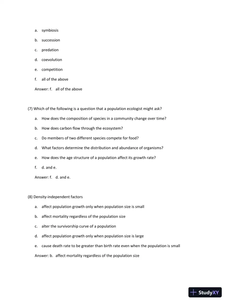 Ecology and Evolution: Population Dynamics, Species Interactions, and Ecological Concepts, page 4