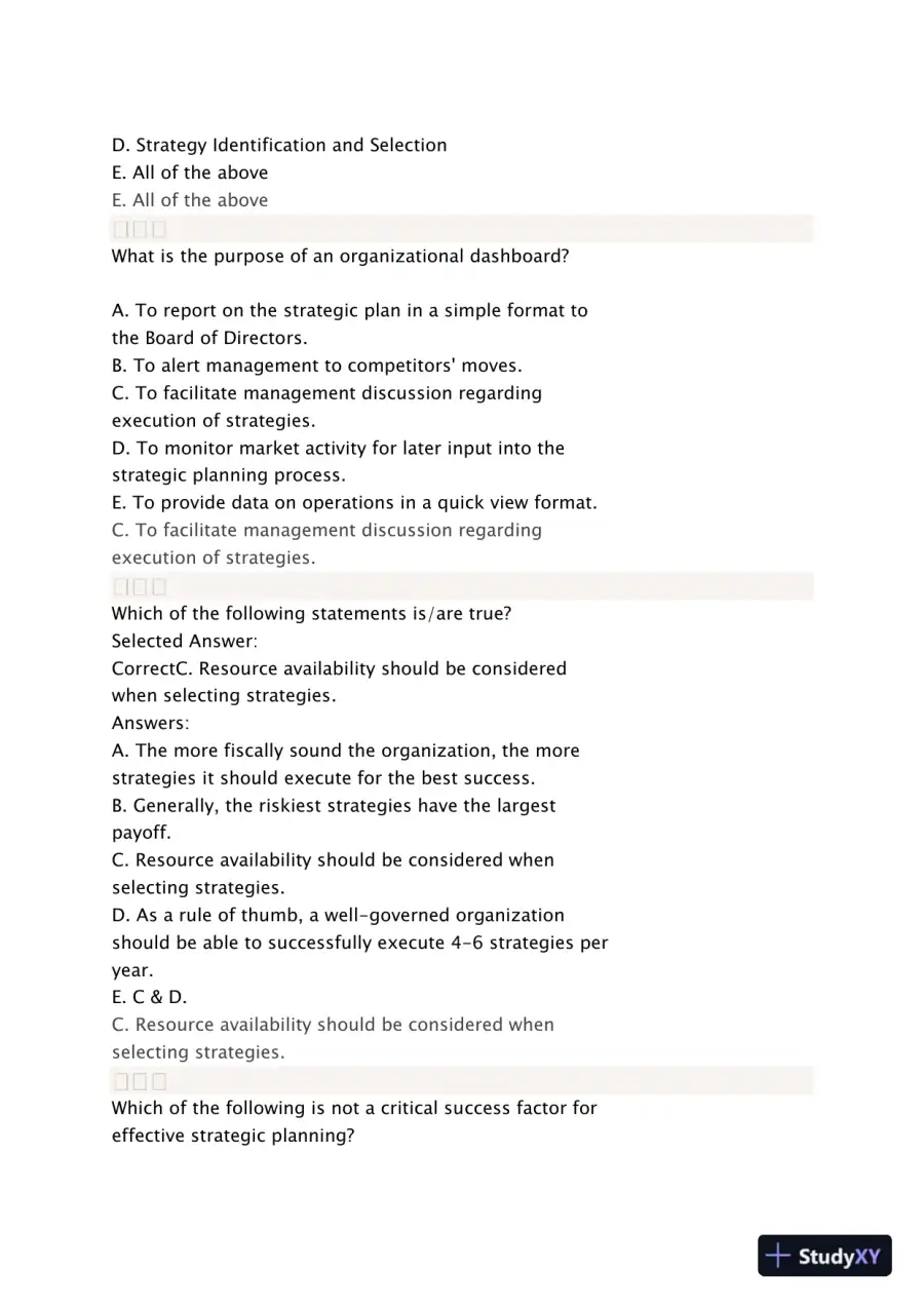 Liberty University BUSI 311 Quiz 3 Complete Solutions Correct Answers Key, page 10