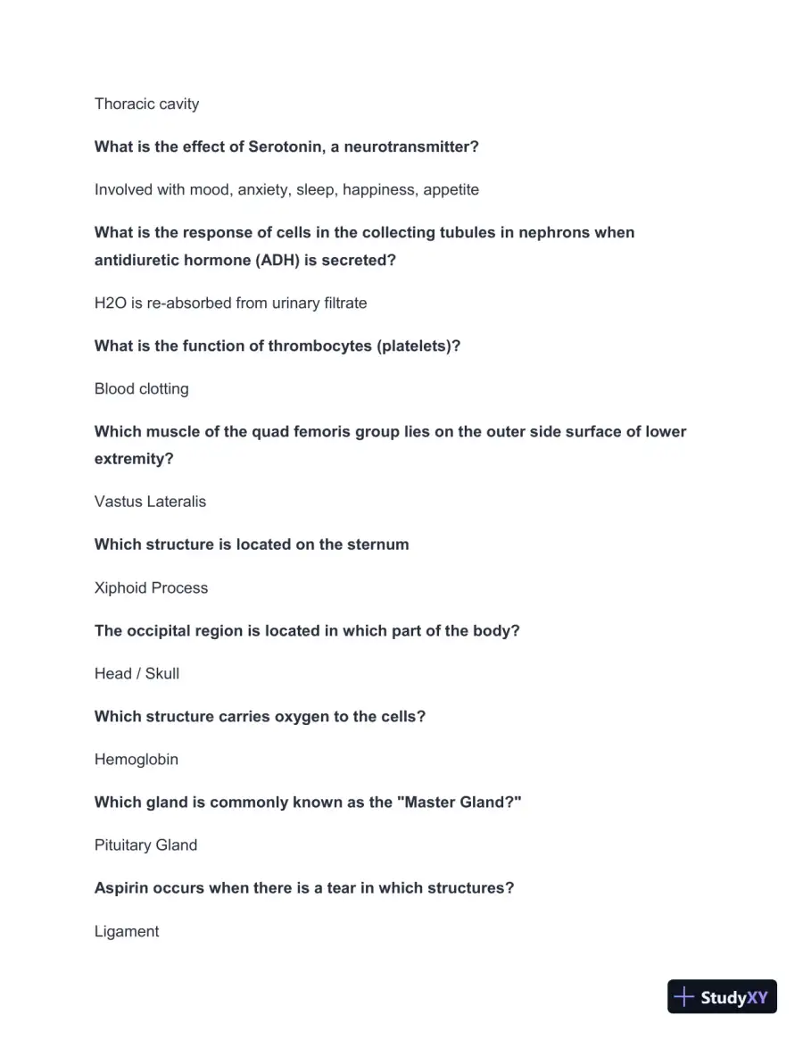 2024-2025 HESI A2 Anatomy and Physiology V1/V2 Practice Exam with Answers (134 Solved Questions), page 5