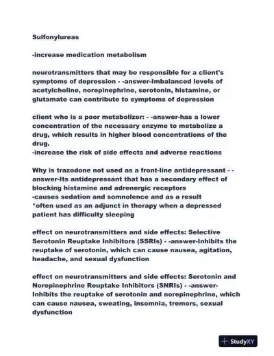 2023-2024 NR546 Pharmacology Midterm Exam With Answers (298 Solved Questions) - Page 12 preview image