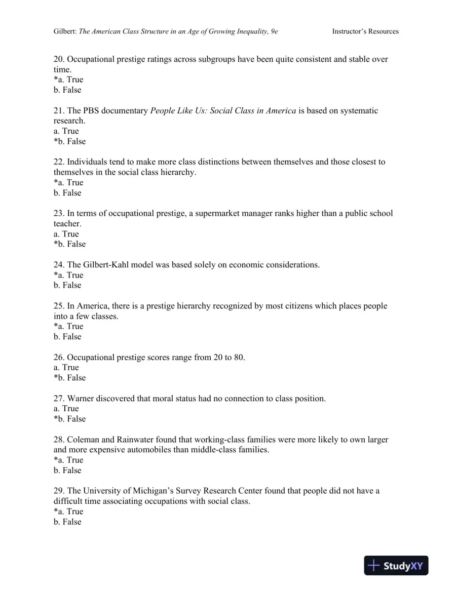 The American Class Structure in an Age of Growing Inequality Ninth Edition Test Bank, page 14