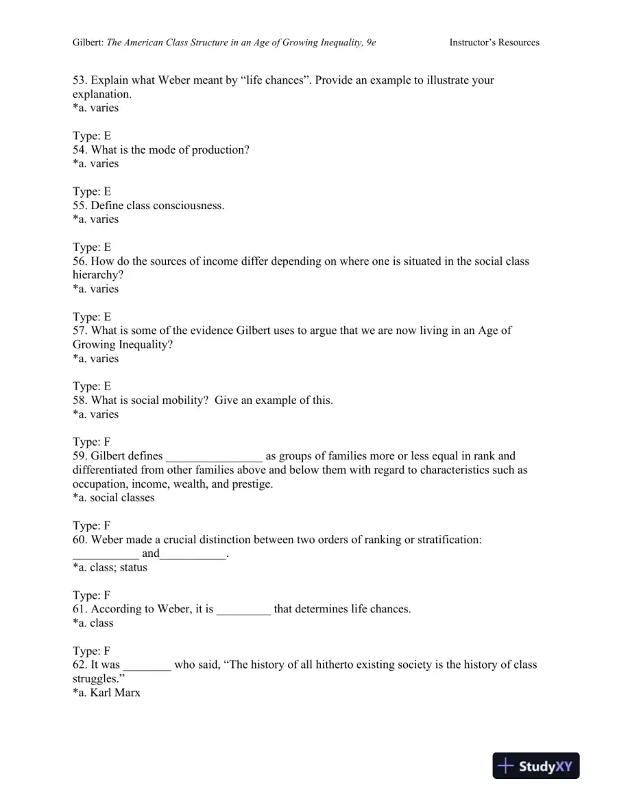 The American Class Structure in an Age of Growing Inequality Ninth Edition Test Bank, page 9