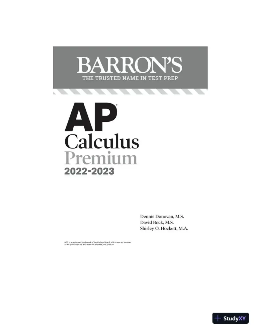 AP Calculus Premium, 2022-2023 (2021), page 3