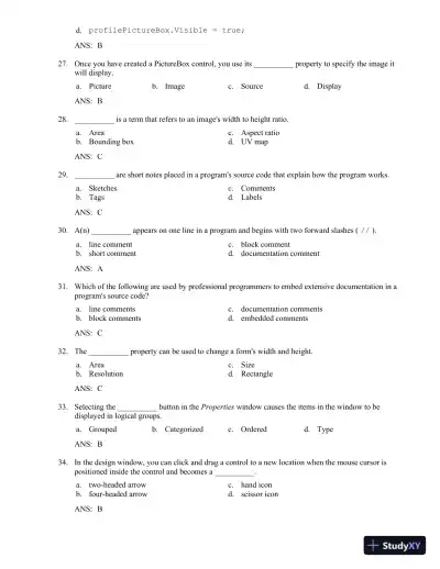 Test Bank for Starting Out With Visual C#, 5th Edition - Page 14 preview image