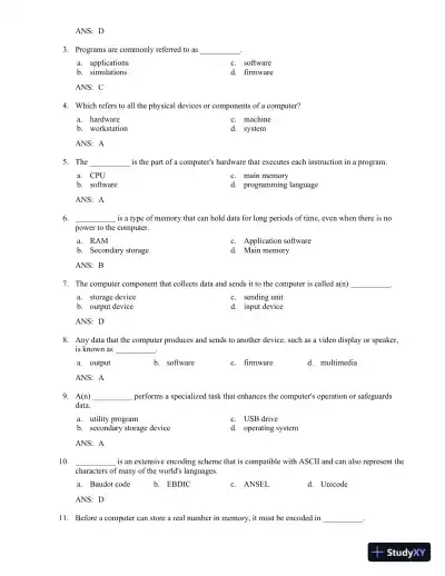 Test Bank for Starting Out With Visual C#, 5th Edition - Page 4 preview image