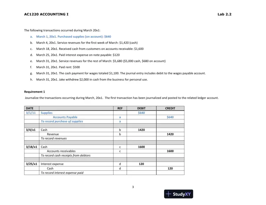 AC1220 Accounting I Lab 2.2, page 4