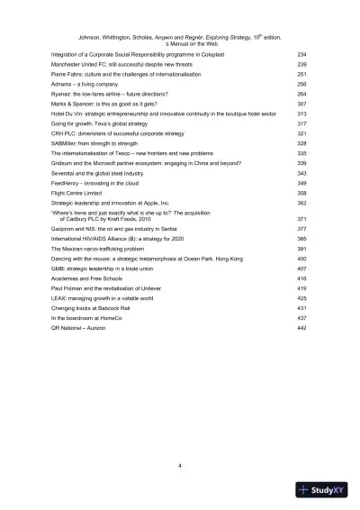 Solution Manual For Exploring Strategy, 10th Edition - Page 3 preview image