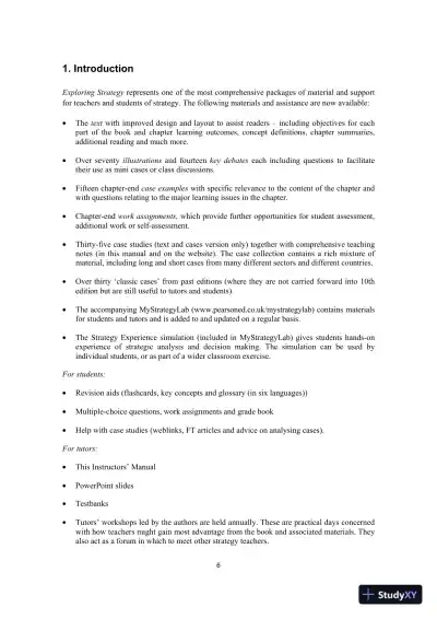 Solution Manual For Exploring Strategy, 10th Edition - Page 4 preview image