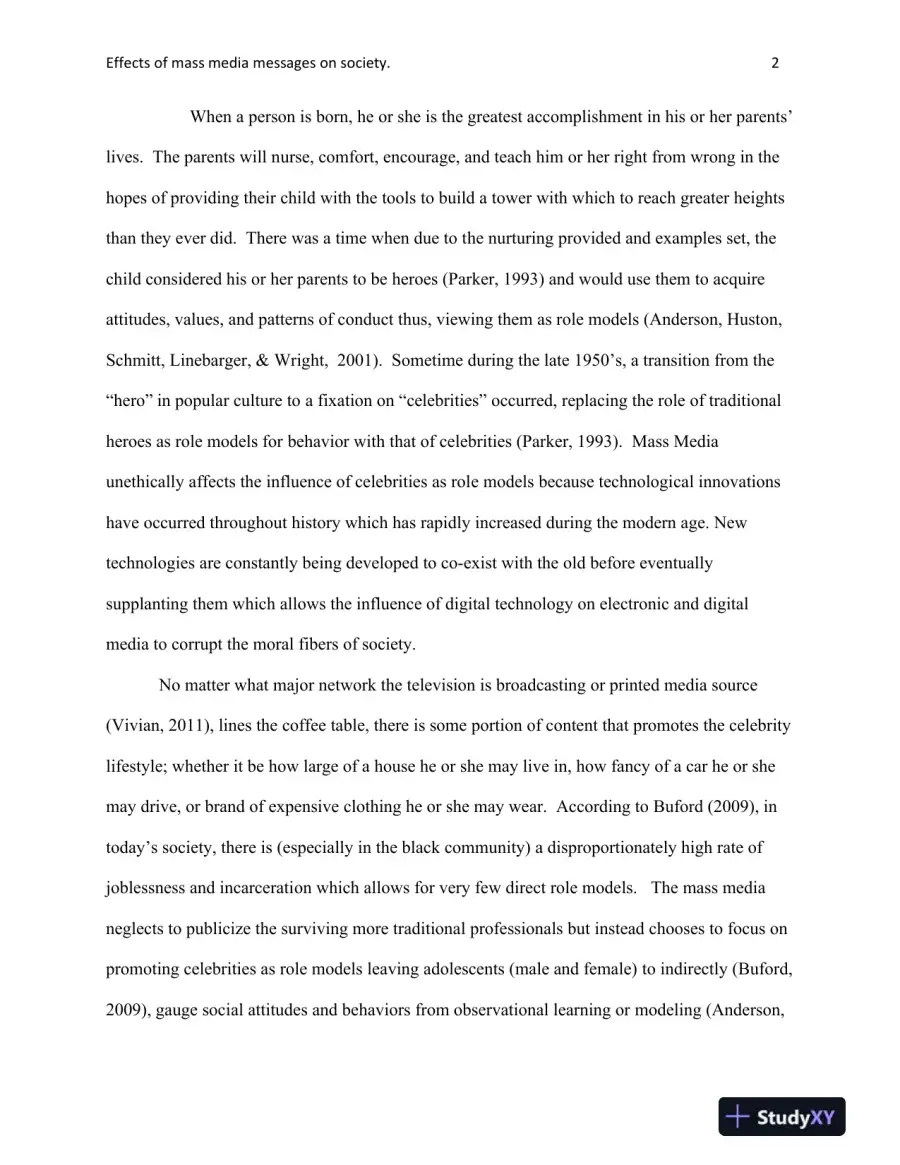 The Influence of Mass Media on Adolescent Behavior and Role Models: A Shift from Heroes to Celebrities, page 3