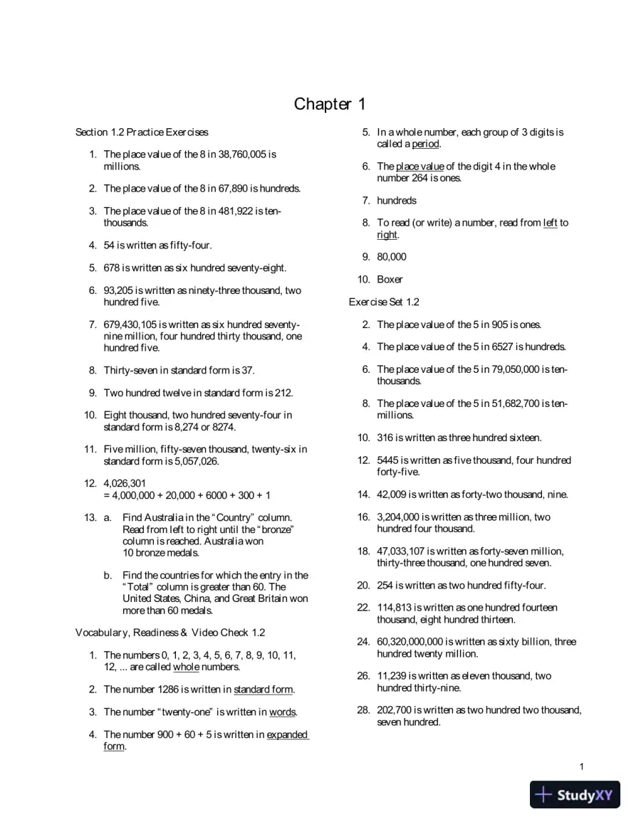 Solution Manual for Algebra Foundations: Prealgebra, Introductory Algebra and Intermediate Algebra, 2nd Edition, page 4