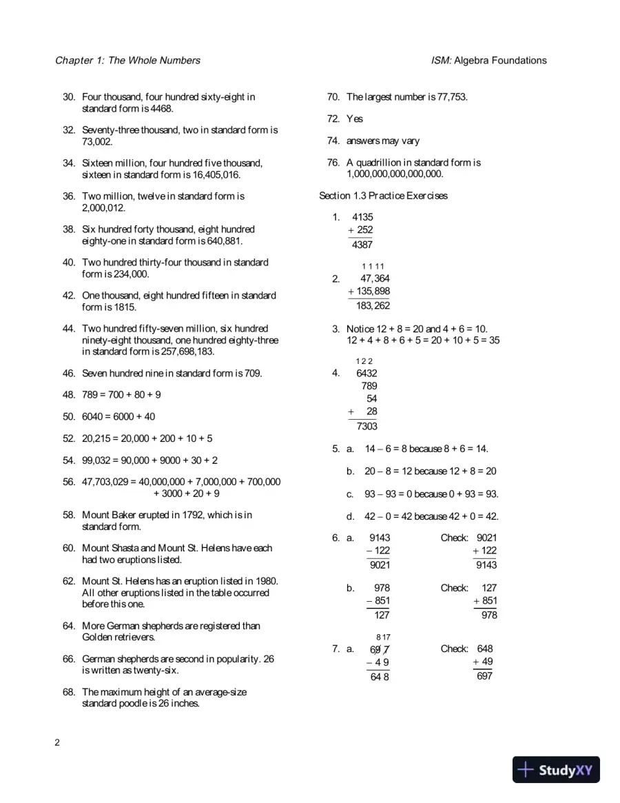 Solution Manual for Algebra Foundations: Prealgebra, Introductory Algebra and Intermediate Algebra, 2nd Edition, page 5
