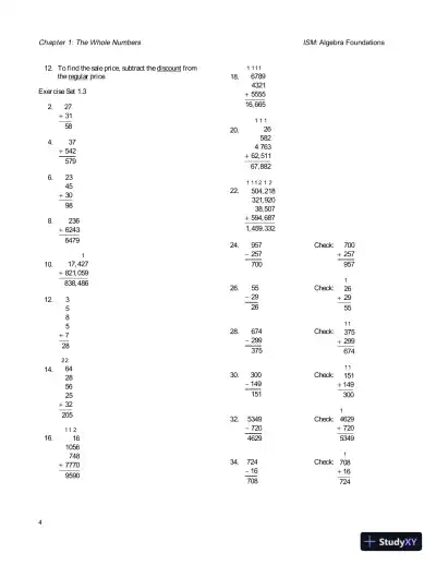 Solution Manual for Algebra Foundations: Prealgebra, Introductory Algebra and Intermediate Algebra, 2nd Edition - Page 7 preview image
