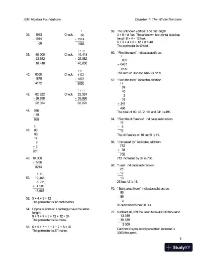 Solution Manual for Algebra Foundations: Prealgebra, Introductory Algebra and Intermediate Algebra, 2nd Edition - Page 8 preview image
