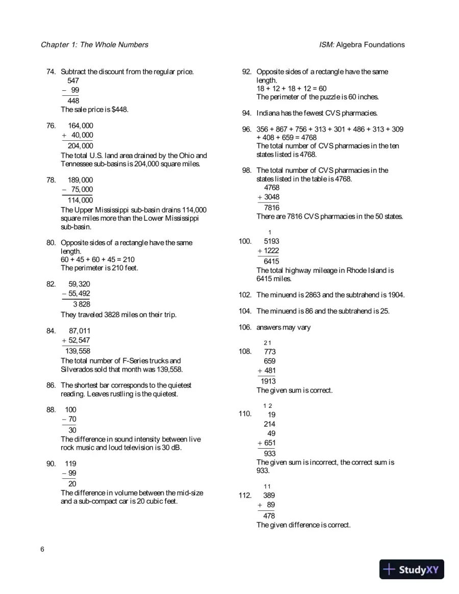 Solution Manual for Algebra Foundations: Prealgebra, Introductory Algebra and Intermediate Algebra, 2nd Edition, page 9