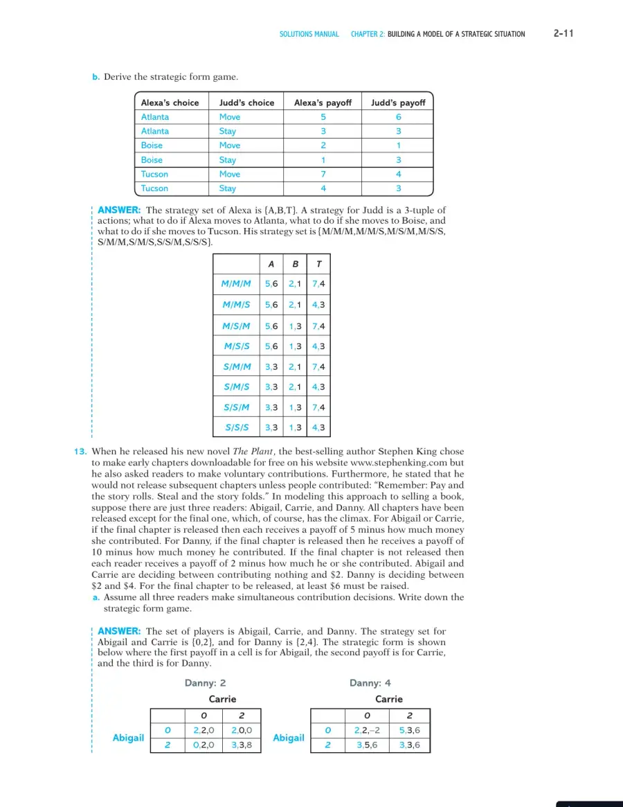 Games, Strategies, and Decision Making Second Edition Solution Manual, page 12