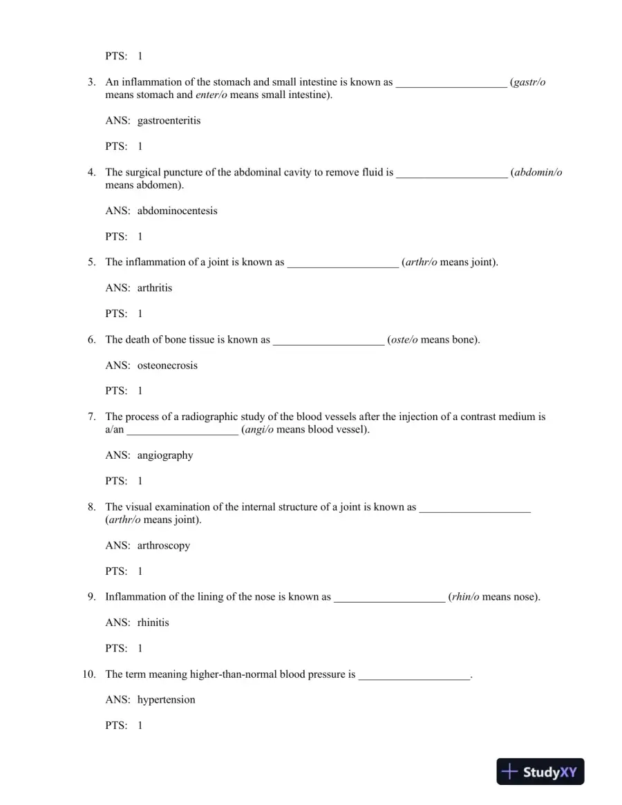 Medical Terminology for Health Professions 6th Edition Test Bank, page 13