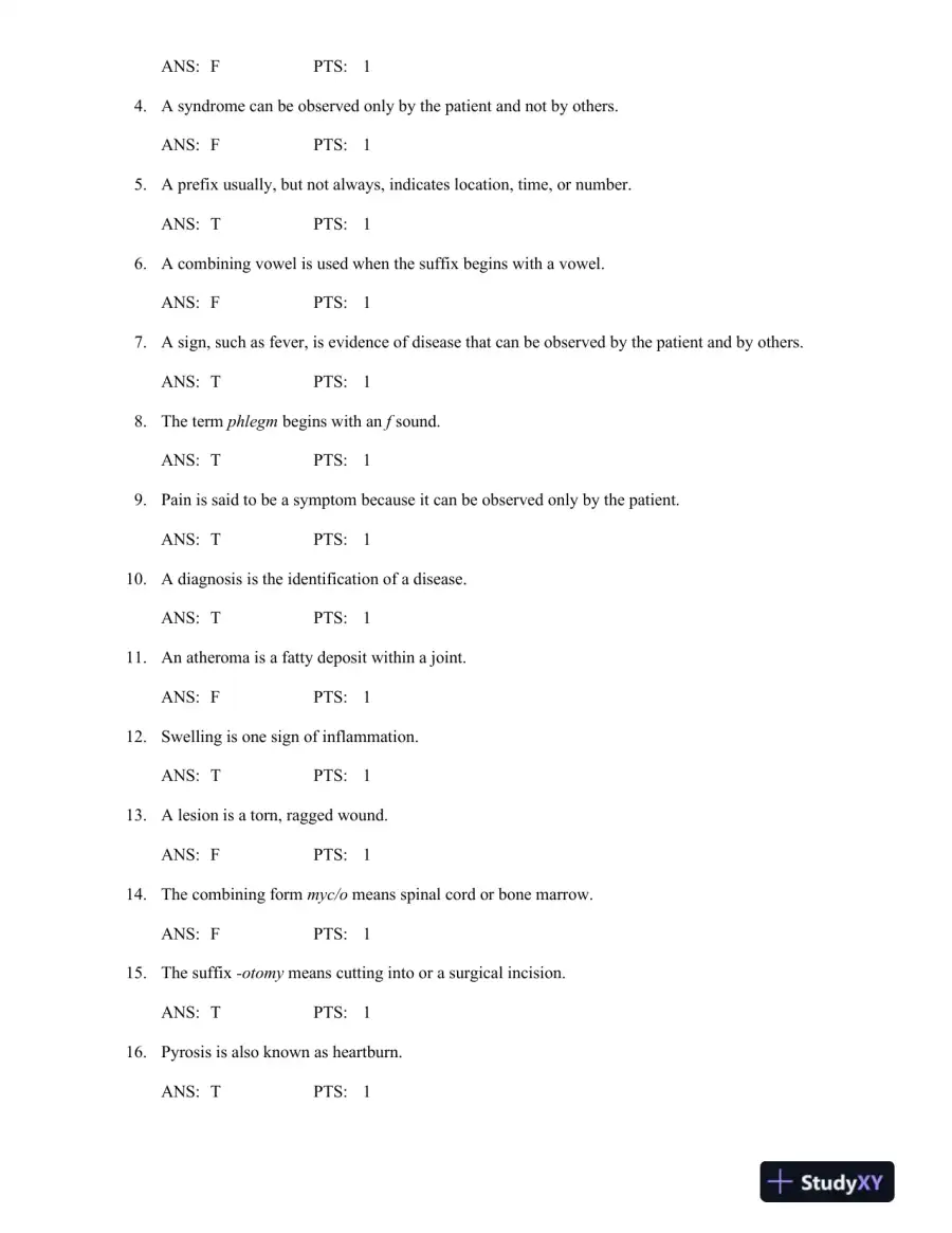 Medical Terminology for Health Professions 6th Edition Test Bank, page 16