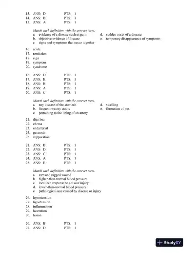 Medical Terminology for Health Professions 6th Edition Test Bank - Page 3 preview image