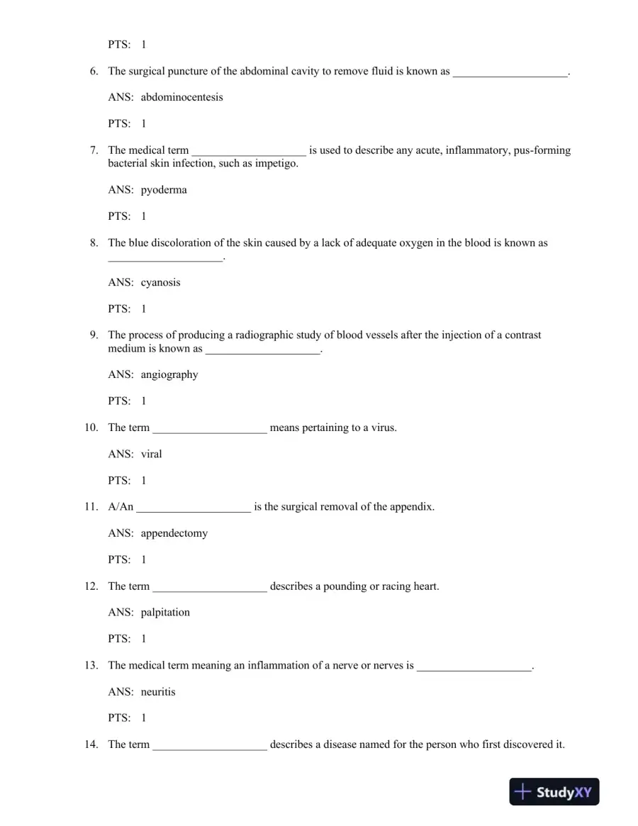 Medical Terminology for Health Professions 6th Edition Test Bank, page 5