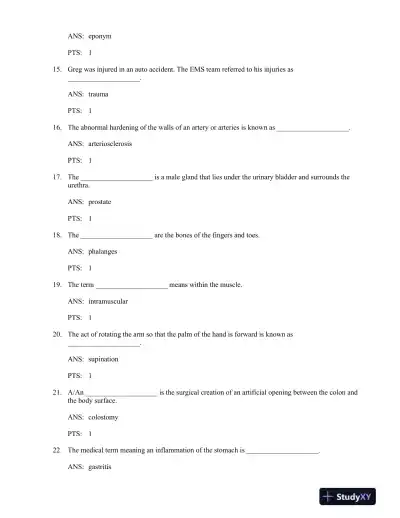 Medical Terminology for Health Professions 6th Edition Test Bank - Page 6 preview image