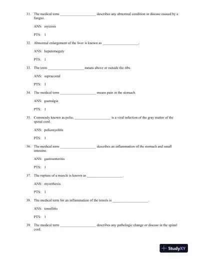 Medical Terminology for Health Professions 6th Edition Test Bank - Page 8 preview image