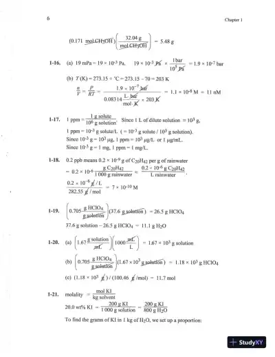 Solution Manual For Quantitative Chemical Analysis Eighth Edition - Page 10 preview image