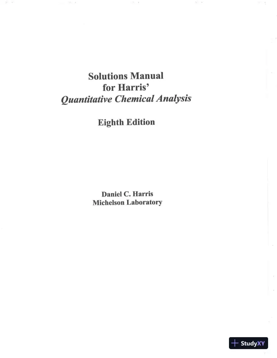 Solution Manual For Quantitative Chemical Analysis Eighth Edition, page 3