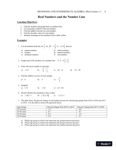 Solution Manual for Beginning and Intermediate Algebra, 7th Edition - Page 10 preview image