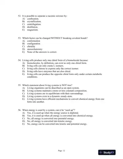 Lehninger Principles of Biochemistry Seventh Edition Test Bank - Page 13 preview image