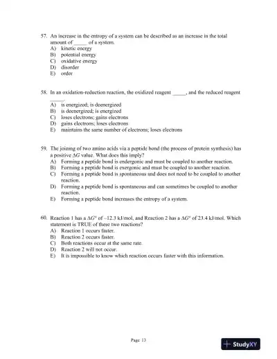 Lehninger Principles of Biochemistry Seventh Edition Test Bank - Page 14 preview image