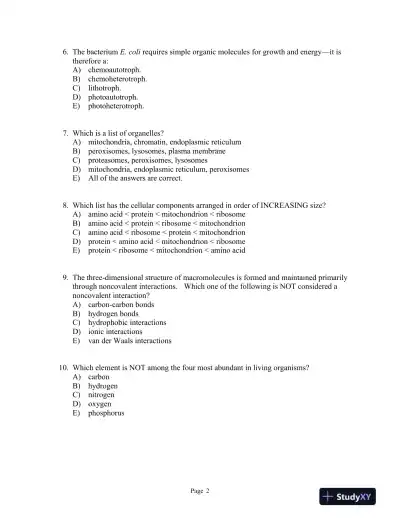 Lehninger Principles of Biochemistry Seventh Edition Test Bank - Page 3 preview image