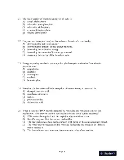 Lehninger Principles of Biochemistry Seventh Edition Test Bank - Page 6 preview image