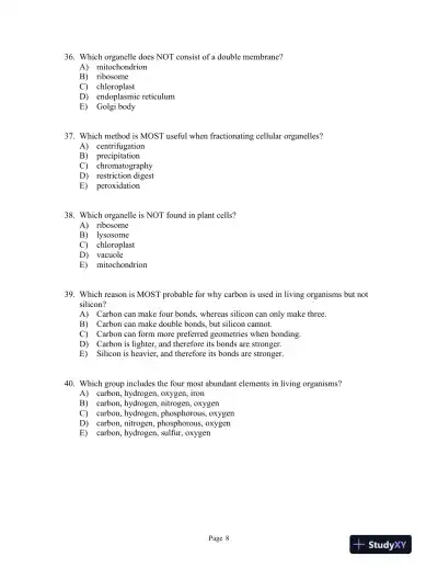Lehninger Principles of Biochemistry Seventh Edition Test Bank - Page 9 preview image