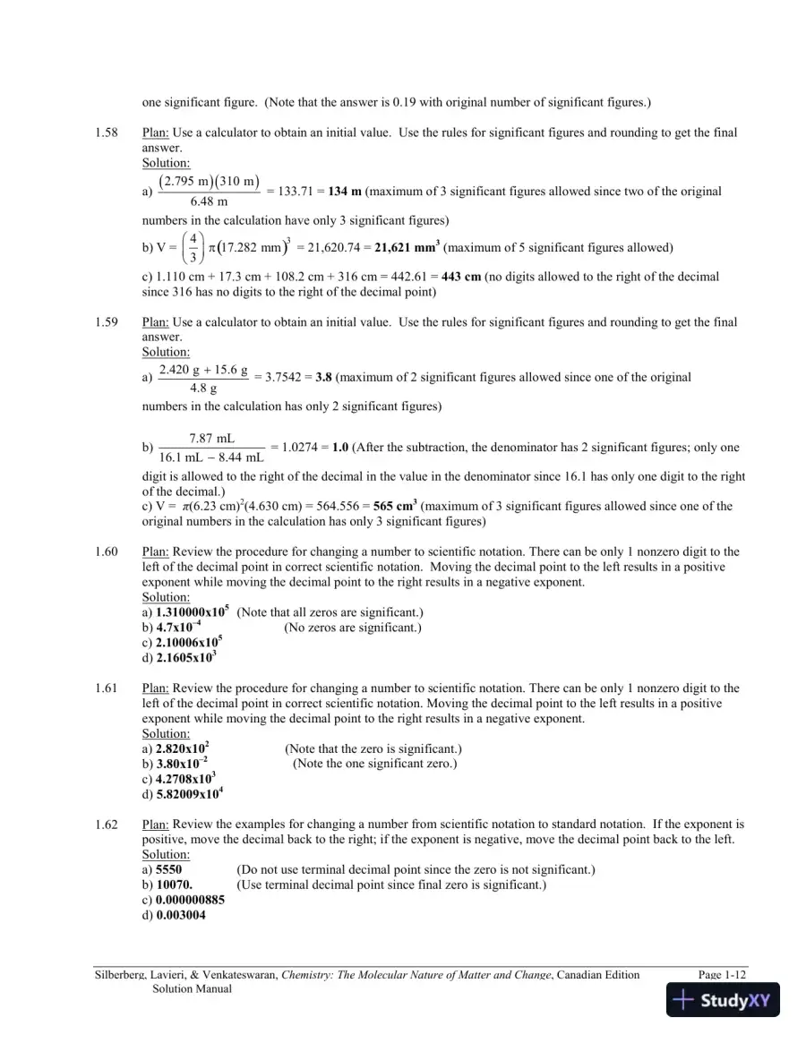 Chemistry: The Molecular Nature of Matter and Change Canadian Edition (2013) Solution Manual, page 13