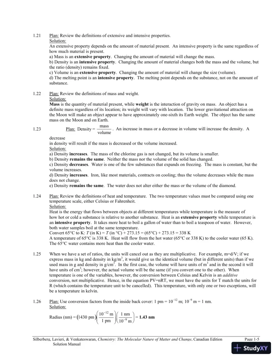 Chemistry: The Molecular Nature of Matter and Change Canadian Edition (2013) Solution Manual, page 6